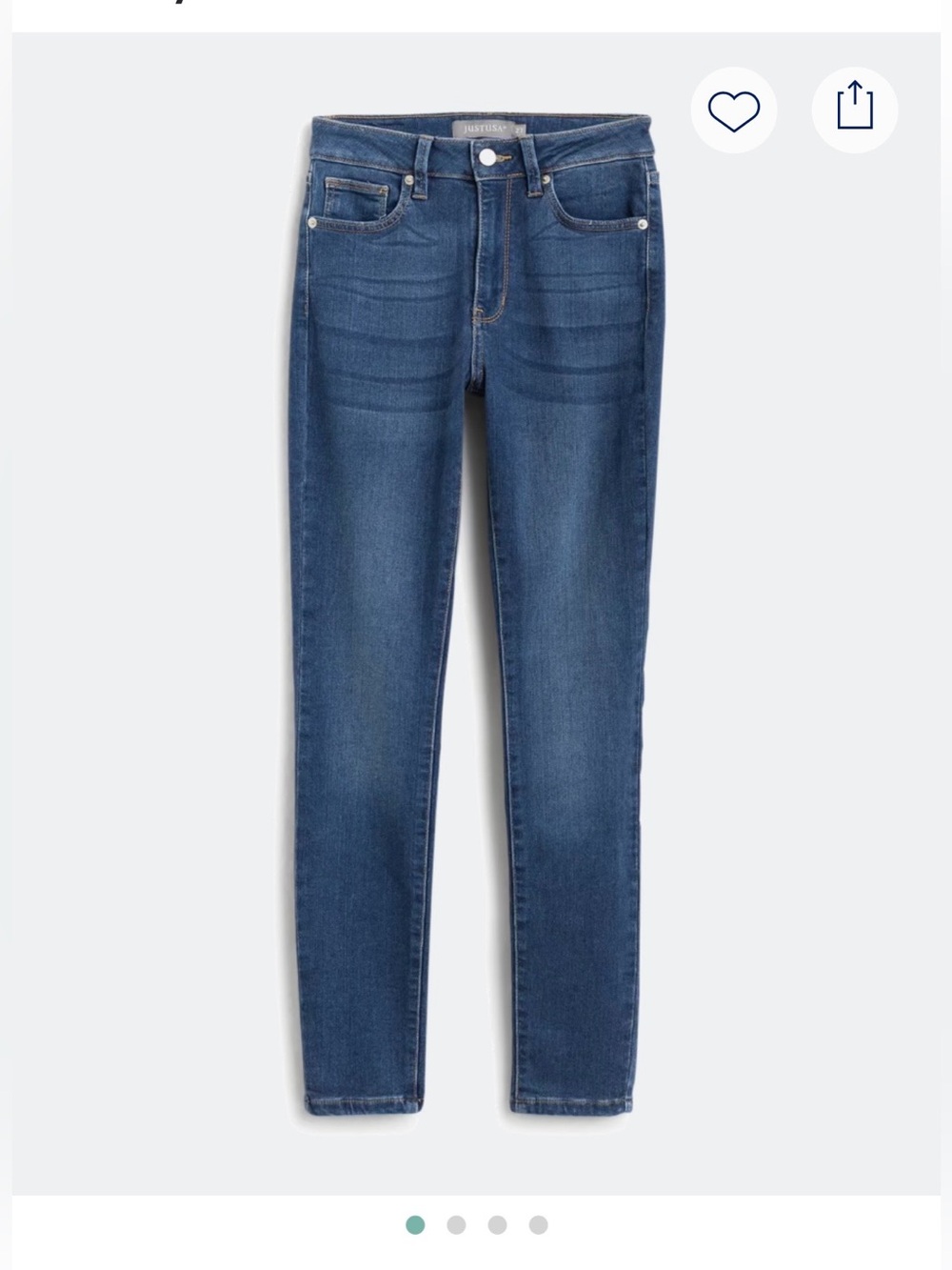Just USA High-Rise Skinny Jeans in Medium Blue Wash